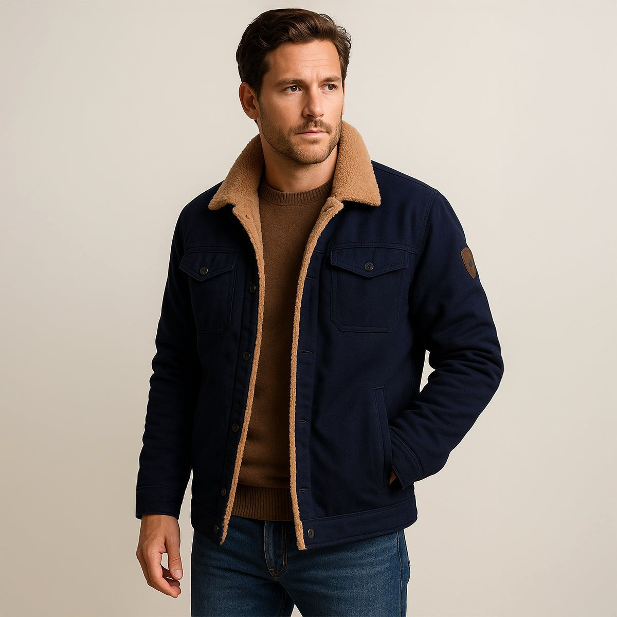 Mitchell | Men's Fleece-Lined Winter Coat, Warm Everyday Coat | Bella Blue
