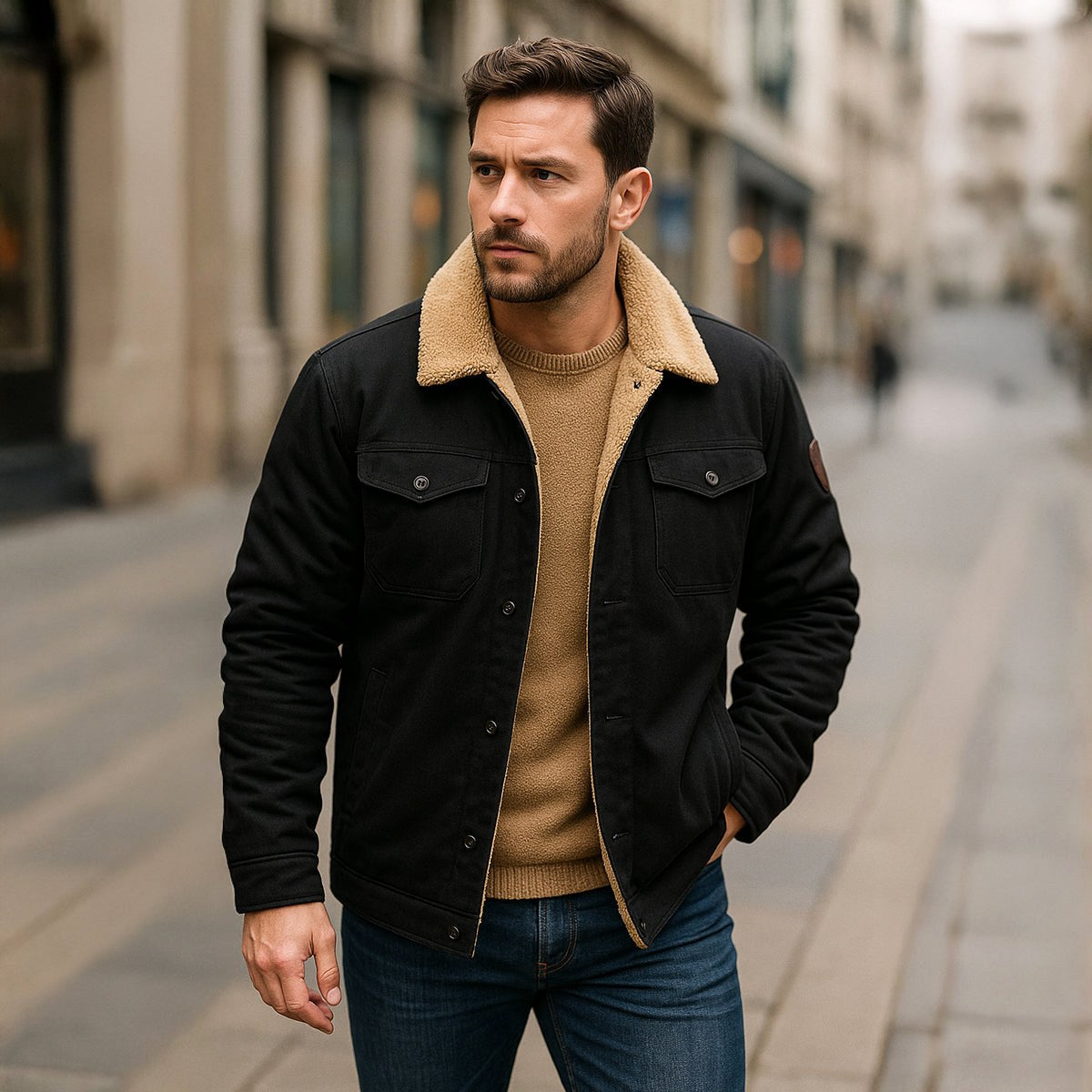 Mitchell | Men's Fleece-Lined Winter Coat, Warm Everyday Coat | Bella Blue