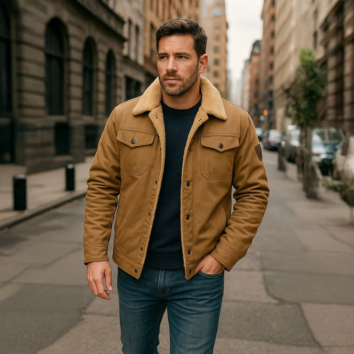 Mitchell | Men's Fleece-Lined Winter Coat, Warm Everyday Coat | Bella Blue