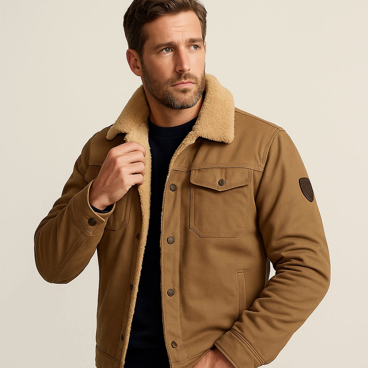 Mitchell | Men's Fleece-Lined Winter Coat, Warm Everyday Coat | Bella Blue | Black