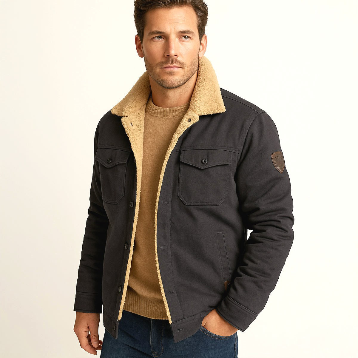 Mitchell | Men's Fleece-Lined Winter Coat, Warm Everyday Coat | Bella Blue