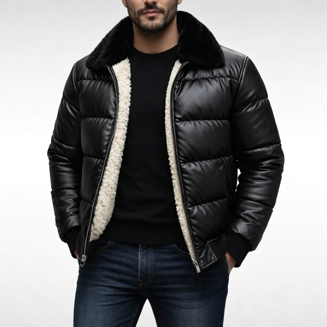 Mitchell | Men's Puffer Jacket, Bold Urban Coat | Bella Blue