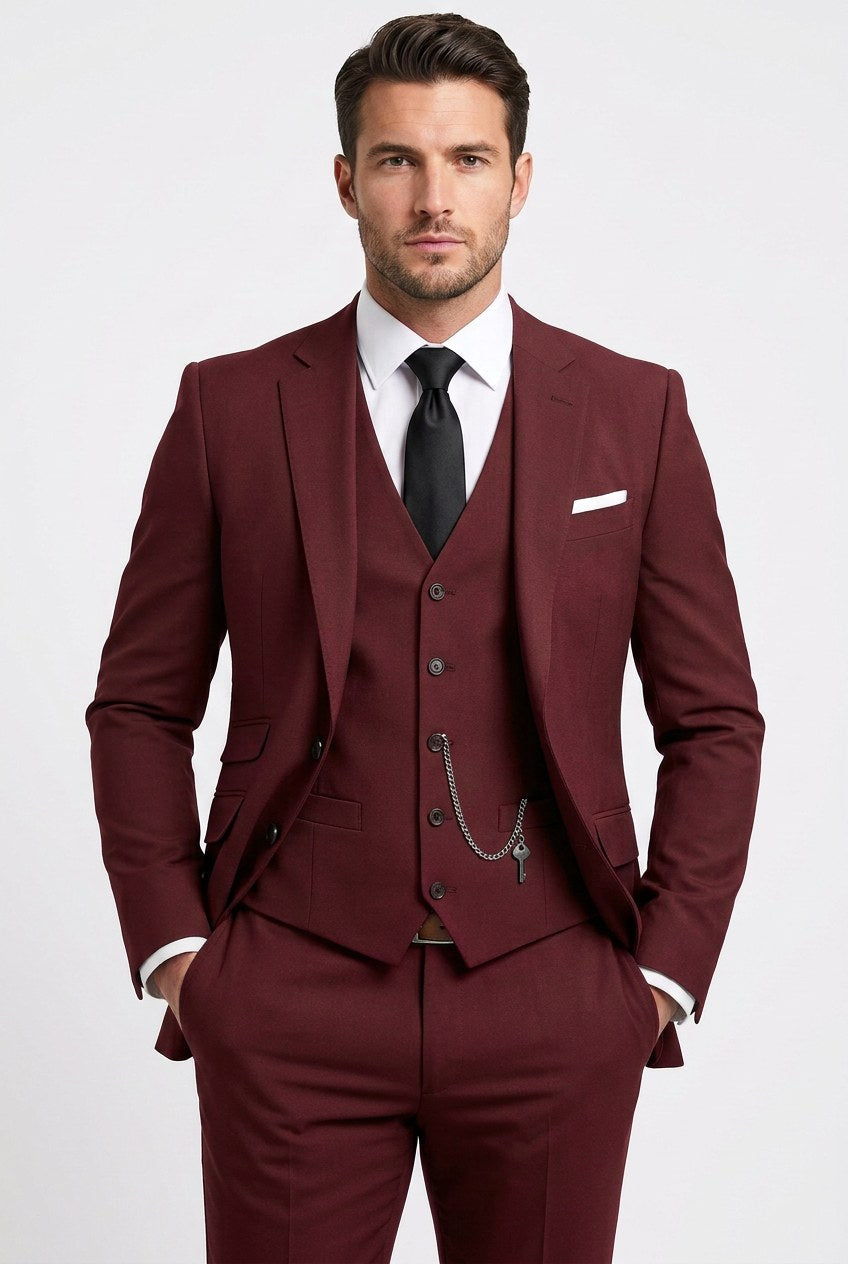 Morgan | Men's Three-Piece Tailored Suit, Jacket Waistcoat Trousers | Bella Blue