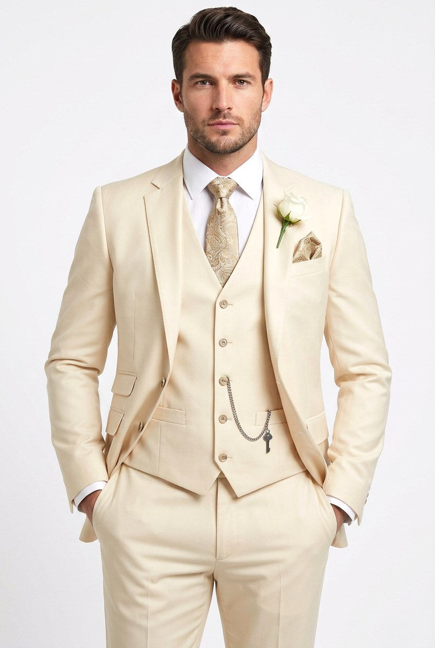 Morgan | Men's Three-Piece Tailored Suit, Jacket Waistcoat Trousers | Bella Blue