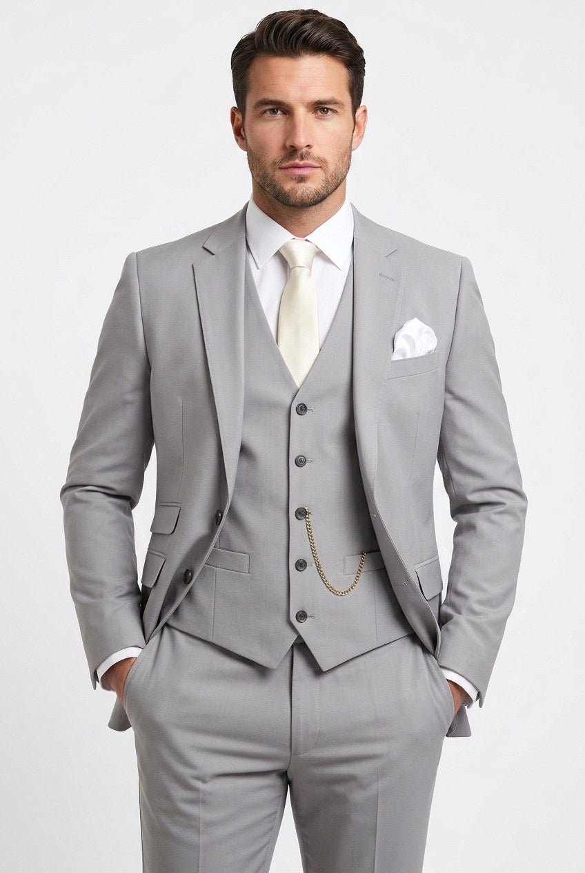 Morgan | Men's Three-Piece Tailored Suit, Jacket Waistcoat Trousers | Bella Blue