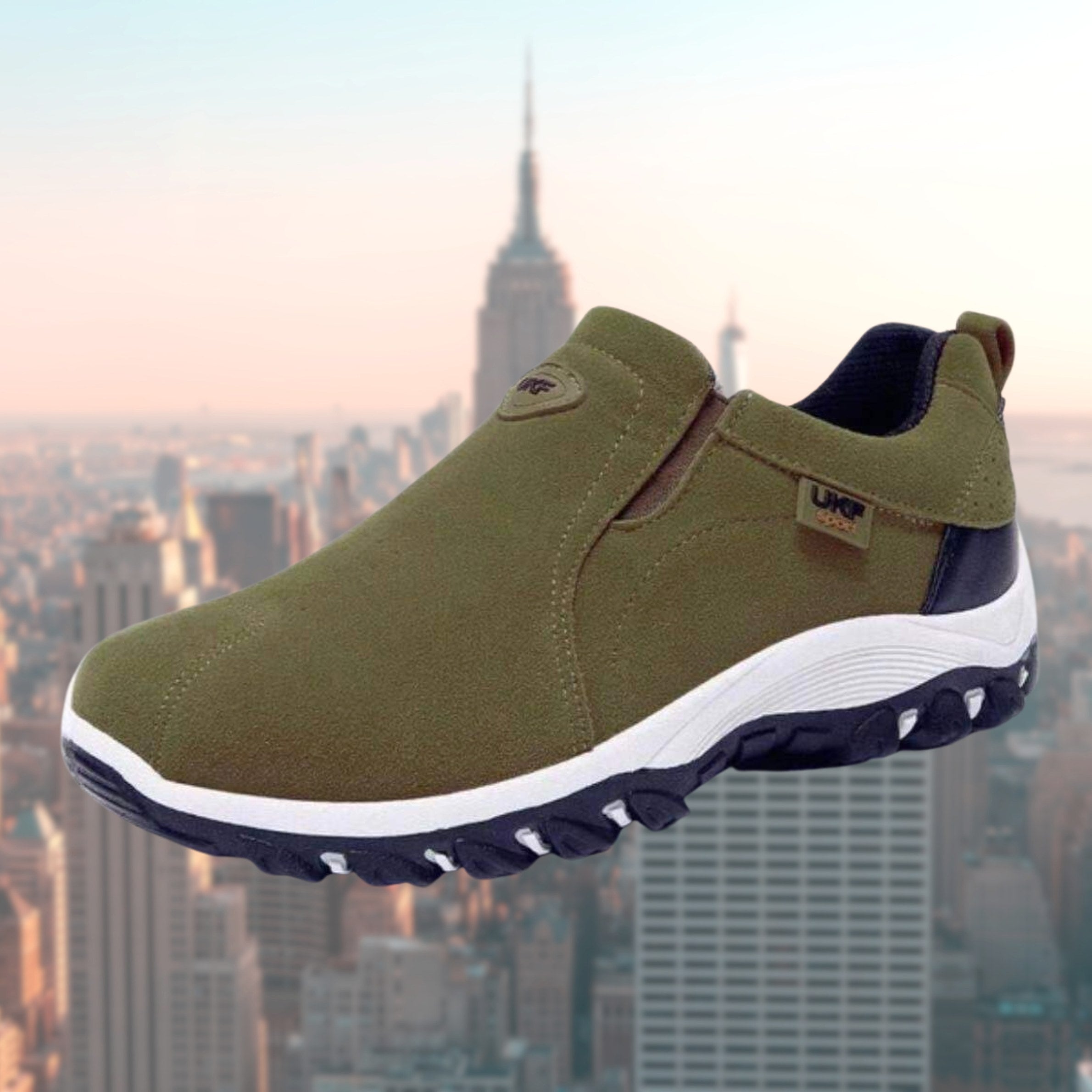 Moritz | Men's Shock-Absorbing Slip-On Shoes, Ergonomic Walking Shoes | Bella Blue | Brown
