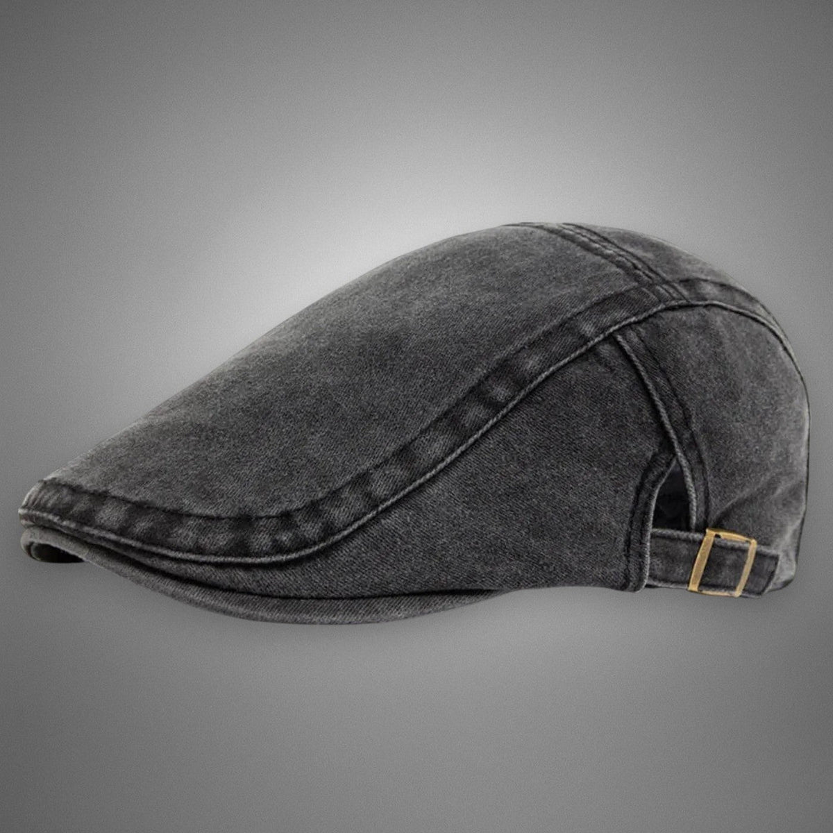 Natalie | Women's Vintage Cotton Beret, Breathable One-Size Hat | Bella Blue | Black