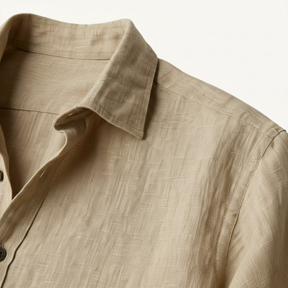 Nathan | Men's Long Sleeve Linen Shirt, Vintage Tailored Shirt | Bella Blue | White