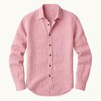 Nathan | Men's Long Sleeve Linen Shirt, Vintage Tailored Shirt | Bella Blue