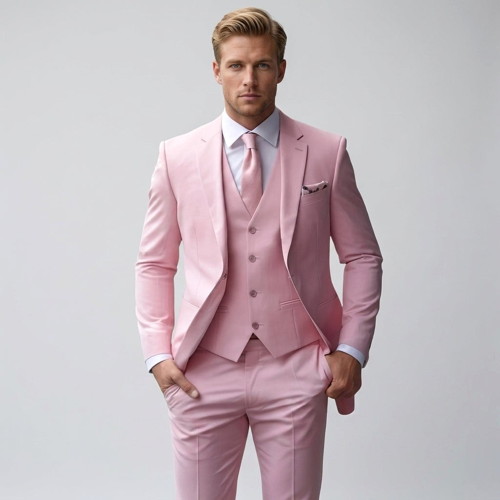 Nathan | Men's Slim-Fit Three-Piece Suit, Tailored Blazer Suit | Bella Blue