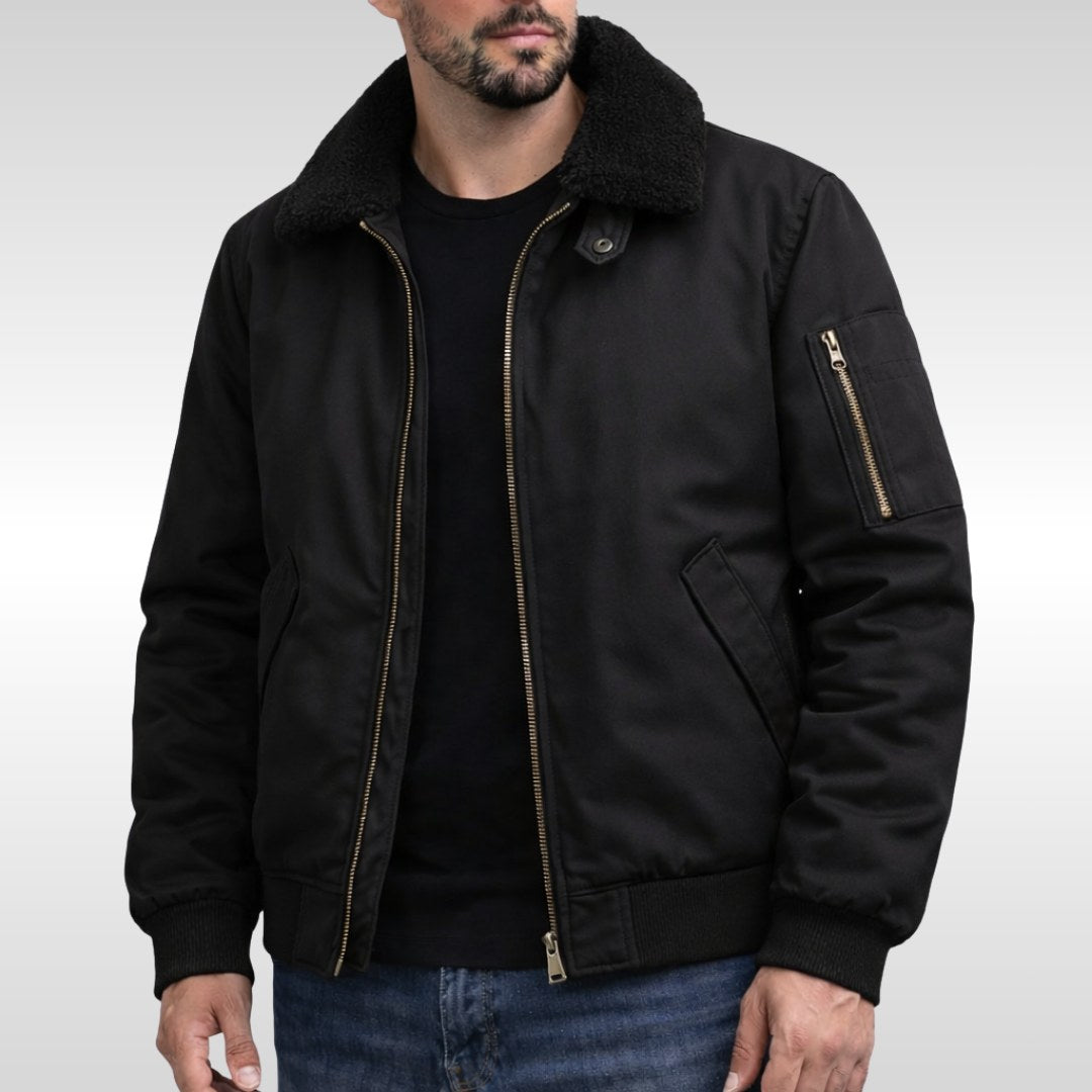 Nathan | Men's Structured Bomber Jacket, Warm Fleece-Lined Jacket | Bella Blue