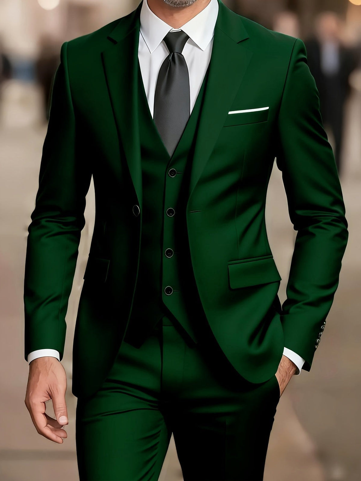 Nathaniel | Men's Fitted Three-Piece Suit, Tailored Blazer Suit | Bella Blue