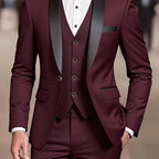 Nathaniel | Men's Fitted Three-Piece Suit, Tailored Blazer Suit | Bella Blue