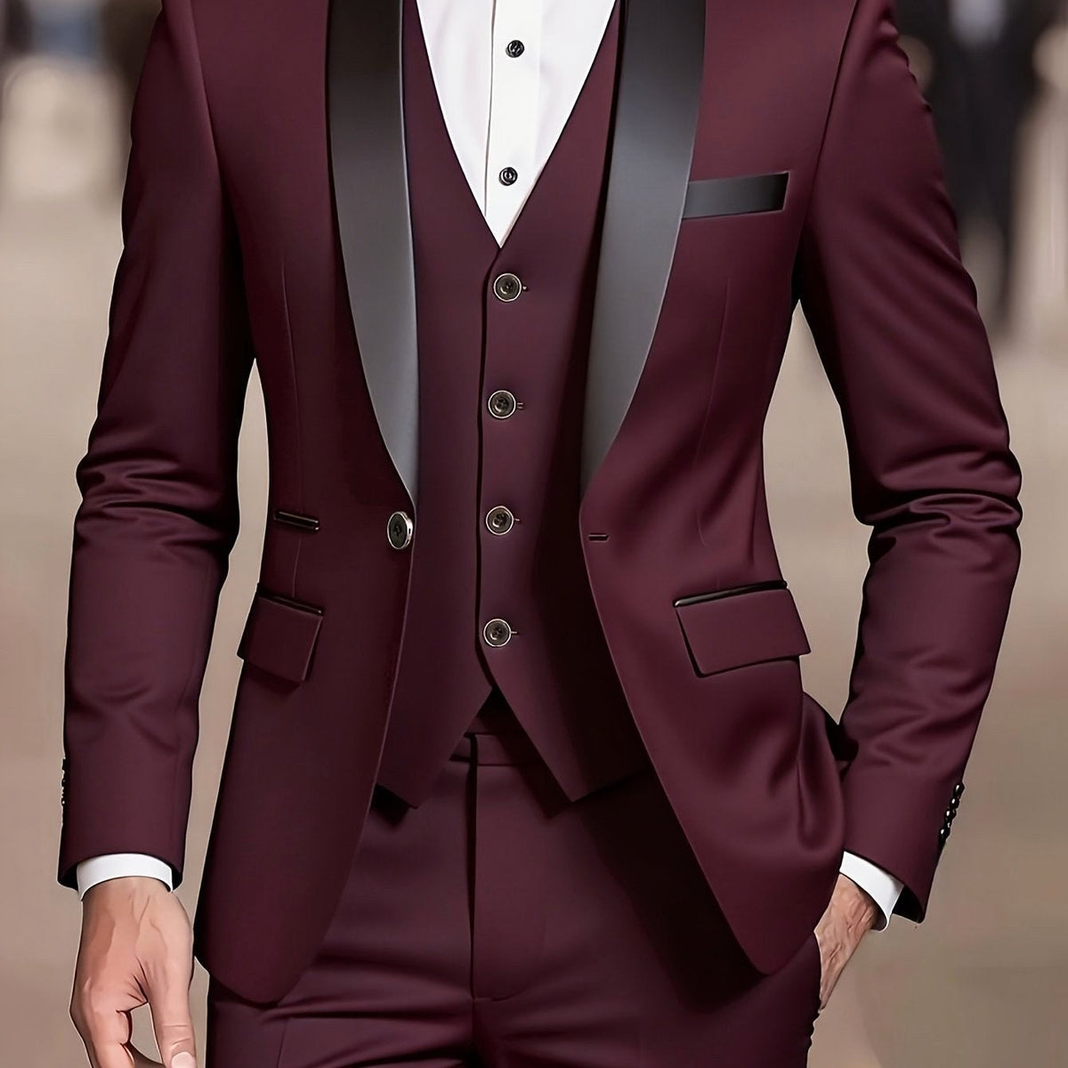 Nathaniel | Men's Fitted Three-Piece Suit, Tailored Blazer Suit | Bella Blue