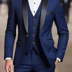 Nathaniel | Men's Fitted Three-Piece Suit, Tailored Blazer Suit | Bella Blue