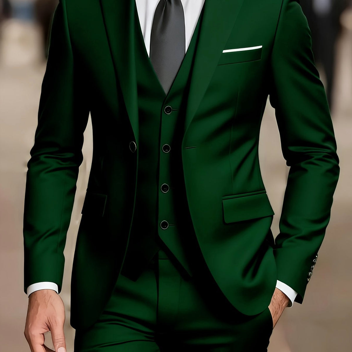 Nathaniel | Men's Fitted Three-Piece Suit, Tailored Blazer Suit | Bella Blue