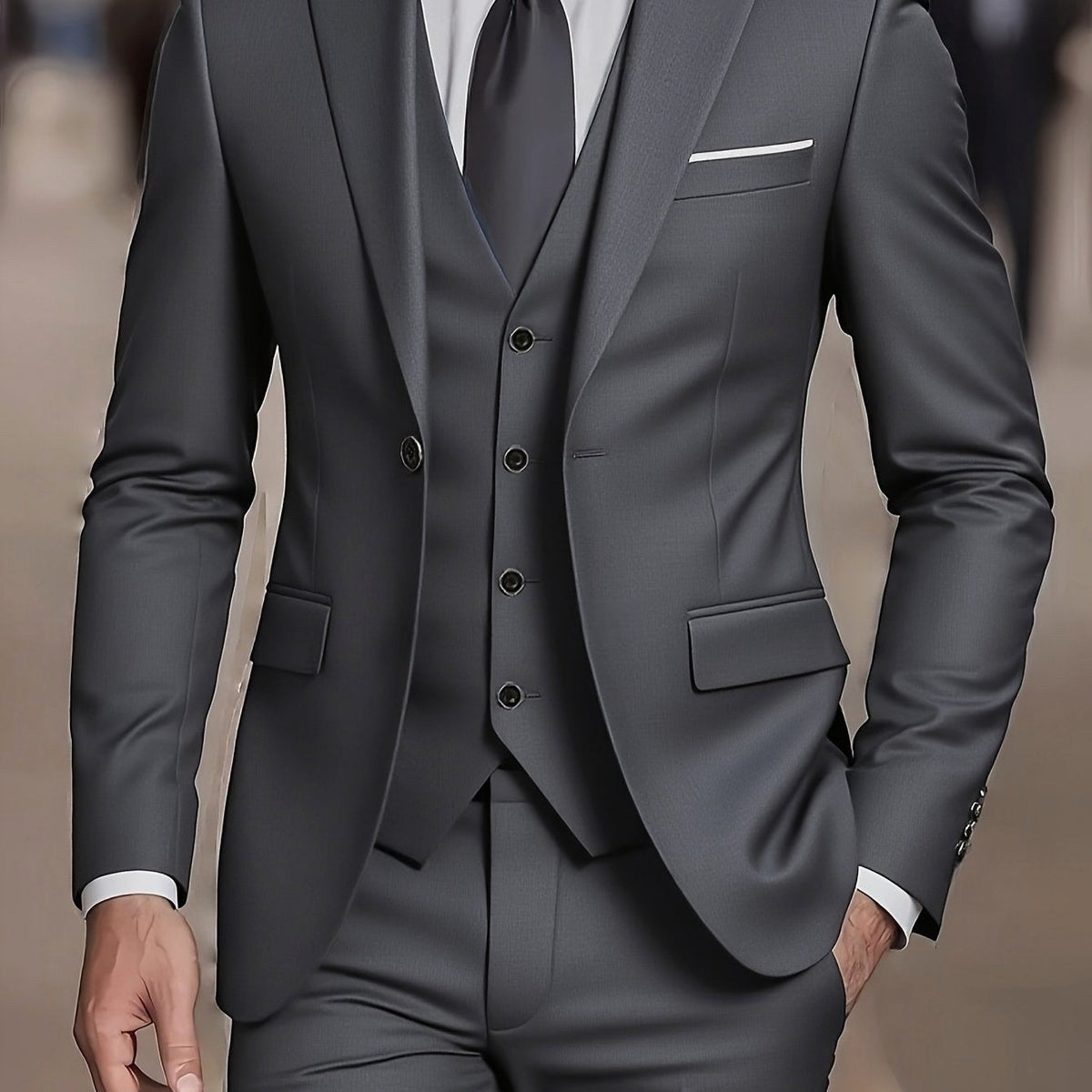 Nathaniel | Men's Fitted Three-Piece Suit, Tailored Blazer Suit | Bella Blue