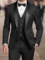 Nathaniel | Men's Fitted Three-Piece Suit, Tailored Blazer Suit | Bella Blue
