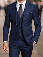 Nathaniel | Men's Fitted Three-Piece Suit, Tailored Blazer Suit | Bella Blue