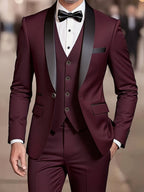 Nathaniel | Men's Fitted Three-Piece Suit, Tailored Blazer Suit | Bella Blue