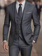 Nathaniel | Men's Fitted Three-Piece Suit, Tailored Blazer Suit | Bella Blue