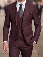 Nathaniel | Men's Fitted Three-Piece Suit, Tailored Blazer Suit | Bella Blue