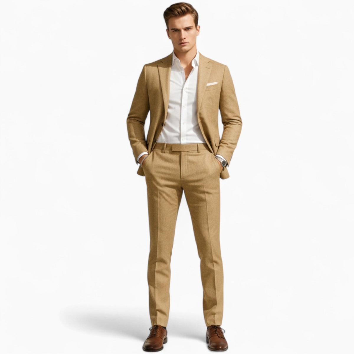 Nicholas | Men's Linen Two-Piece Suit, Classic Tailored Suit | Bella Blue