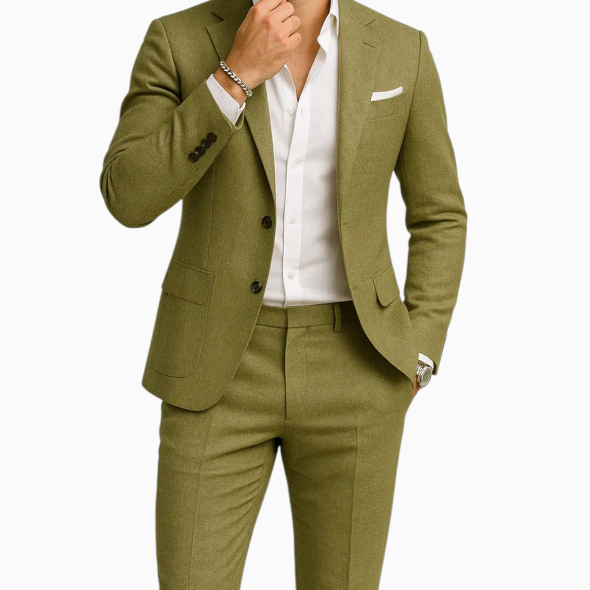 Nicholas | Men's Linen Two-Piece Suit, Classic Tailored Suit | Bella Blue