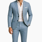 Nicholas | Men's Linen Two-Piece Suit, Classic Tailored Suit | Bella Blue