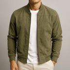 Nigel | Men's Suede-Textured Structured Jacket, Tailored Autumn Jacket | Bella Blue | Navy Blue