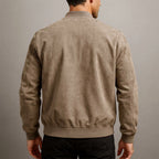 Nigel | Men's Suede-Textured Structured Jacket, Tailored Autumn Jacket | Bella Blue
