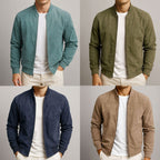 Nigel | Men's Suede-Textured Structured Jacket, Tailored Autumn Jacket | Bella Blue