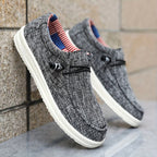 Niklas | Men's Canvas Loafers with Elastic Laces, Lightweight Slip-On Shoes | Bella Blue | Navy Blue