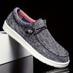 Niklas | Men's Canvas Loafers with Elastic Laces, Lightweight Slip-On Shoes | Bella Blue | Navy Blue