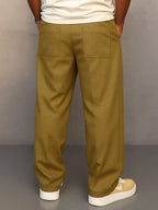 Nils | Men's Trousers with Straight Cut, Modern Jogger Trousers | Bella Blue | Khaki