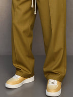 Nils | Men's Trousers with Straight Cut, Modern Jogger Trousers | Bella Blue | Khaki