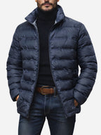 Noah | Men's Insulated Quilted Jacket, High-Collar Down Jacket | Bella Blue | Blue