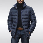 Noah | Men's Insulated Quilted Jacket, High-Collar Down Jacket | Bella Blue | Green