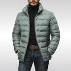 Noah | Men's Insulated Quilted Jacket, High-Collar Down Jacket | Bella Blue | Black