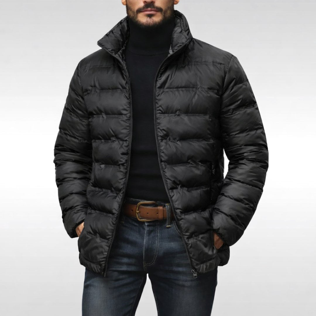Noah | Men's Insulated Quilted Jacket, High-Collar Down Jacket | Bella Blue
