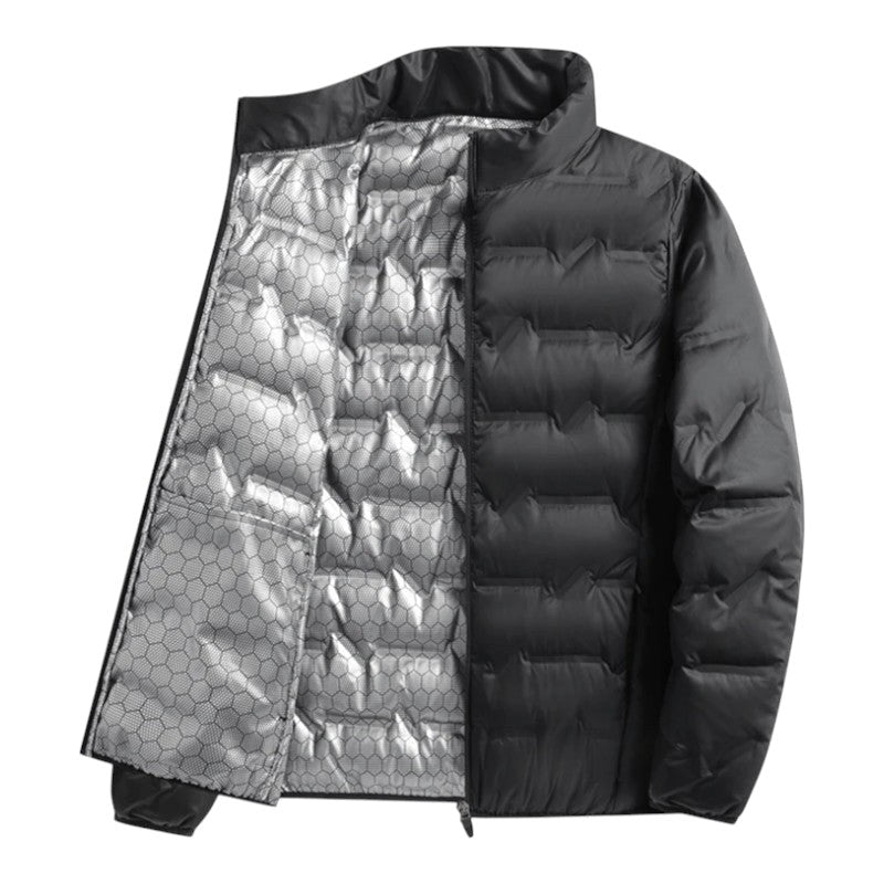 Noah | Men's Insulated Quilted Jacket, High-Collar Down Jacket | Bella Blue