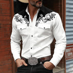 Noah | Men's Western Embroidered Button Shirt, Casual Embroidered Shirt | Bella Blue | Green