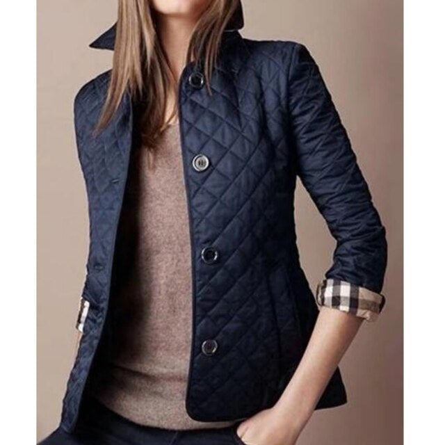 Noeline | Women's Diamond Quilted Lightweight Jacket, Structured Casual Jacket | Bella Blue