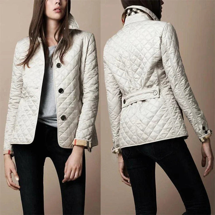 Noeline | Women's Diamond Quilted Lightweight Jacket, Structured Casual Jacket | Bella Blue