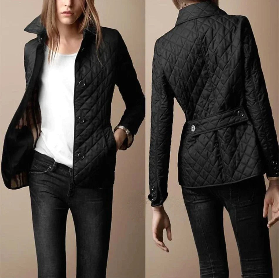 Noeline | Women's Diamond Quilted Lightweight Jacket, Structured Casual Jacket | Bella Blue