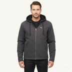 Nolan | Men's Fleece-Lined Hooded Jacket, Retro Autumn Jacket | Bella Blue