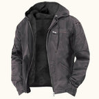 Nolan | Men's Fleece-Lined Hooded Jacket, Retro Autumn Jacket | Bella Blue