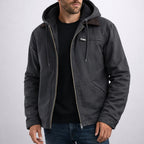 Nolan | Men's Hooded Lined Jacket, Comfortable Everyday Jacket | Bella Blue | Grey