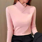 Nora | Women's Soft Turtleneck Jumper, Fitted Everyday Knitwear | Bella Blue | Brown