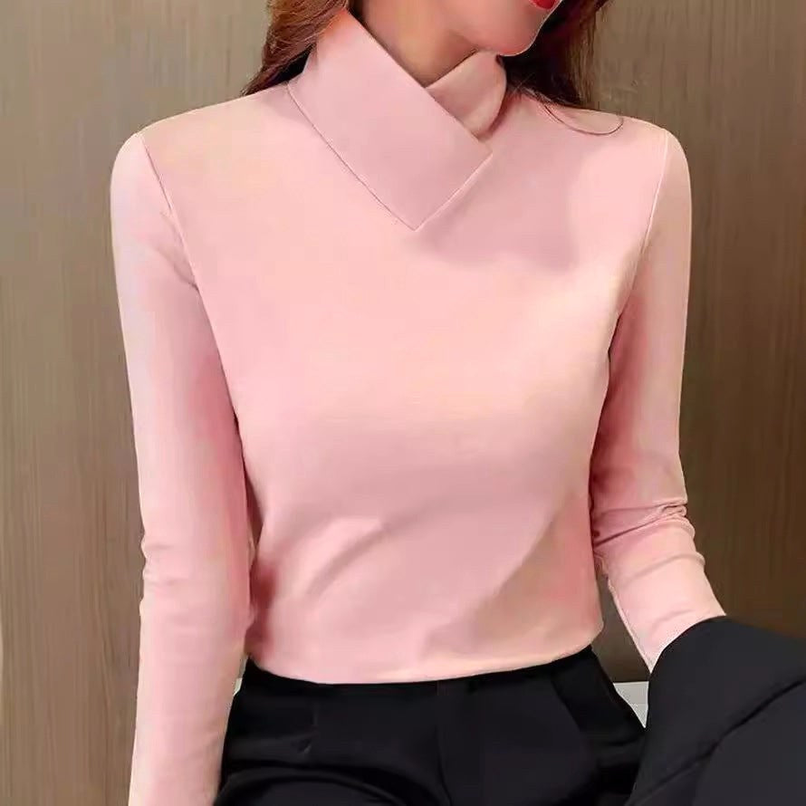 Nora | Women's Soft Turtleneck Jumper, Fitted Everyday Knitwear | Bella Blue | Brown